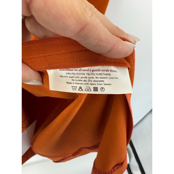 MM.LaFleur V-Neck Sheath Dress Burnt Orange Size 14 Quiet Luxury Timeless - Picture 11 of 11